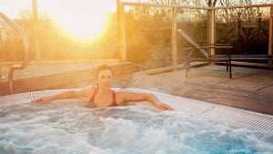 Outdoor hot tub at sunset - Lancaster House Hotel, Lancaster
