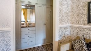 The walk in wardrobe of the Paston Suite - Maids Head hotel, Norwich