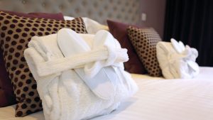 Robes and Slippers in a Deluxe Double Room - Stoke by Nayland Hotel, Golf & Spa