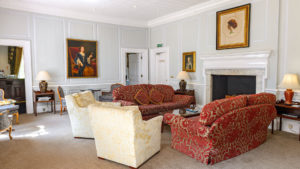 Comfortable seating in the Lounge area - Hintlesham Hall Hotel, Suffolk