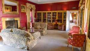 Lounge and library area - Hintlesham Hall Hotel, Suffolk