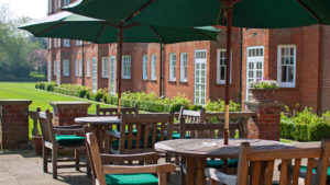 Garden terrace overlooking the lawn - The Jockey Club Rooms, Newmarket