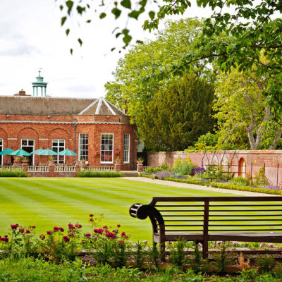 The lawn and kitchen gardens - The Jockey Club Rooms, Newmarket