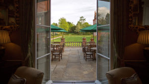 The terrace overlooking the grounds - The Jockey Club Rooms, Newmarket