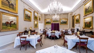 The Dining room set for dinner - The Jockey Club Rooms, Newmarket