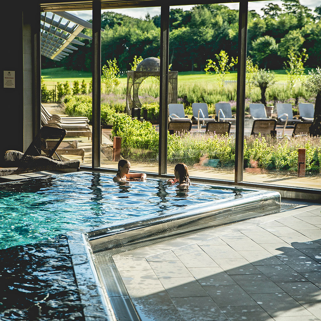 Hydrotherapy pool overlooking the spa garden - Ramside Hall Hotel, Durham
