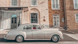 Bentley outside the hotel reception - Gonville Hotel, Cambridge