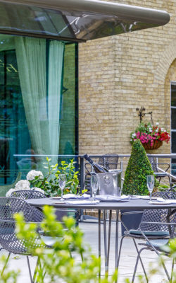 Terrace in the sunshine - Gonville Hotel, Cambridge