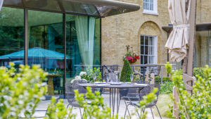 Terrace in the sunshine - Gonville Hotel, Cambridge