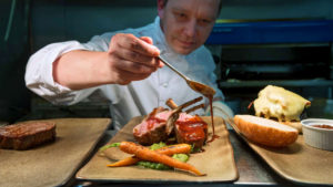 Chef putting the final touches on dinner - Metropole Hotel & Spa, Llandrindod Wells