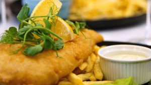 Fish & Chips in Milano's Restaurant - Milford Hall Hotel, Salisbury