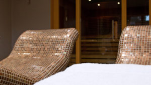 Heated loungers in the Lime Tree Spa - Milford Hall Hotel, Salisbury