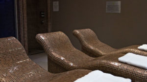 Heated loungers in the Lime Tree Spa - Milford Hall Hotel, Salisbury