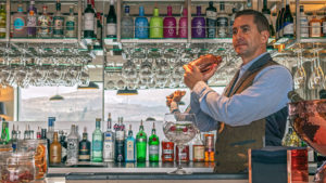 Cocktails being made in the well stocked bar - Low Wood Bay Resort, Lake Windermere