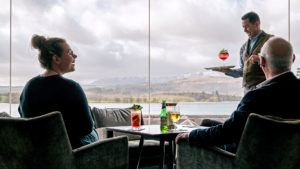 Service with a view of the lake in the Winander Club Bar - Low Wood Bay Resort, Lake Windermere