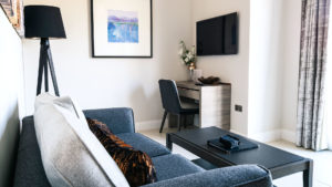 Sitting area of the Winander Oak Duplex Room - Low Wood Bay Resort, Lake Windermere