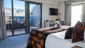 Bedroom of the Winander Oak Duplex Room - Low Wood Bay Resort, Lake Windermere