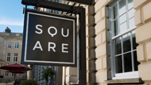 Sign for The Square - Berkeley Square Hotel, Bristol