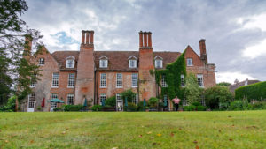 Hotel exterior overlooking the lawn - Hintlesham Hall Hotel, Suffolk