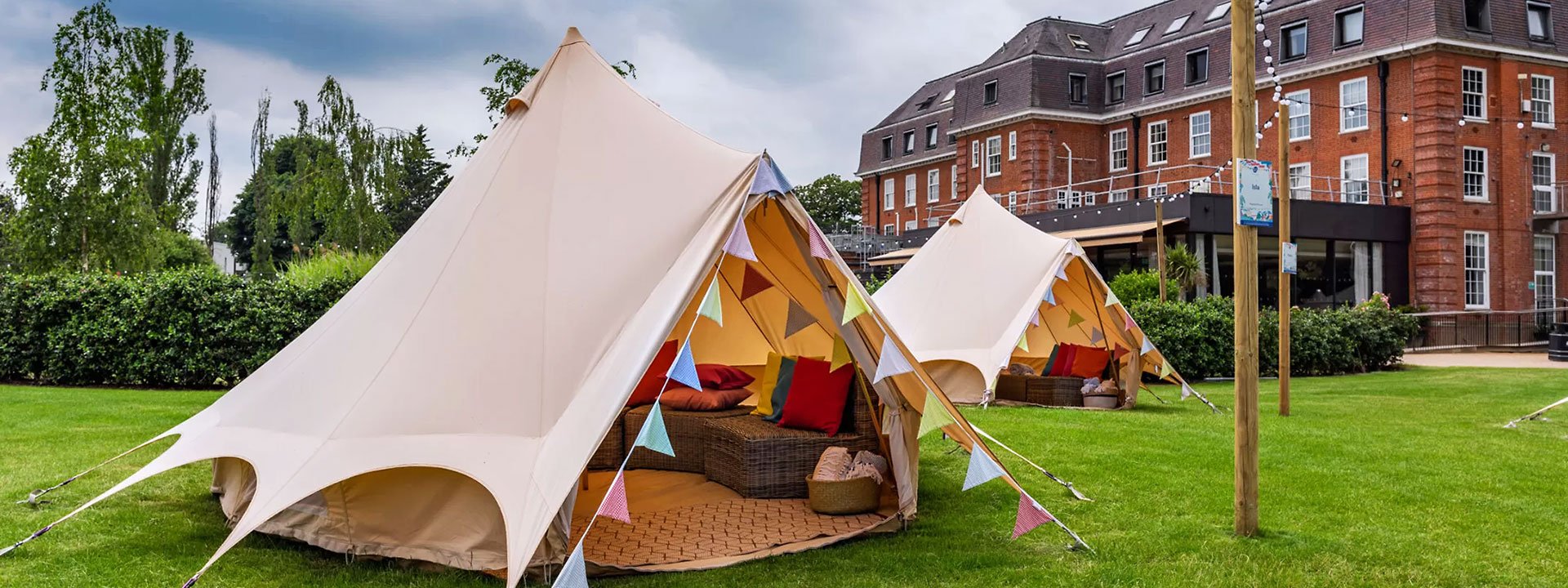 Meeting space created with tents, alternative space for meetings - Classic British Hotels