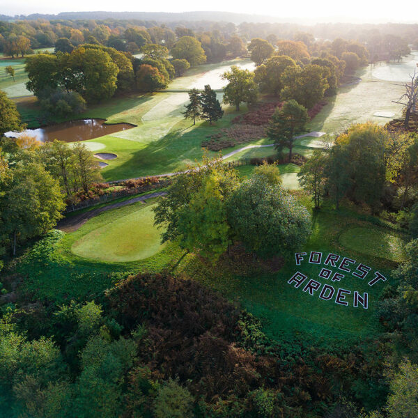Aerial view of the Forest of Arden hotel golf course, Meriden, Birmingham - Classic British Hotels